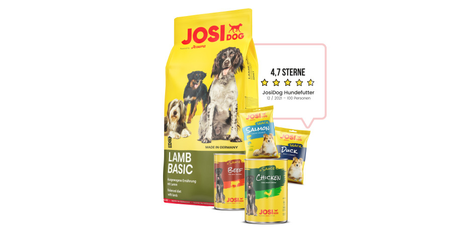 100 Tester auf vier Pfoten haben „JosiDog“ mit 4,7 von 5 Sternen bewertet.