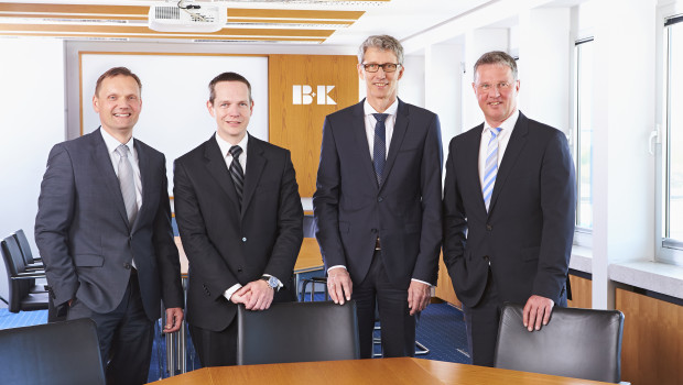 Der B+K-Vorstand mit Karsten Pax, Dr. Tobias Lührig, Manfred Albrecht und Gerd Sundermann (von links)