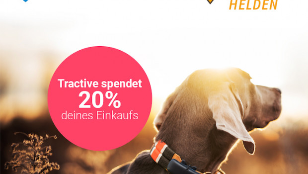 20 Prozent des Einkaufs spendete Tractive an Tierheimhelden.de. 20 Prozent des Einkaufs spendete Tractive an Tierheimhelden.de.