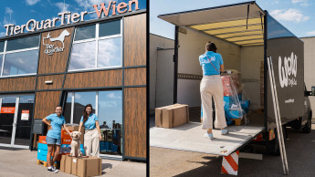 Wow spendet Snacks an TierQuarTier Wien