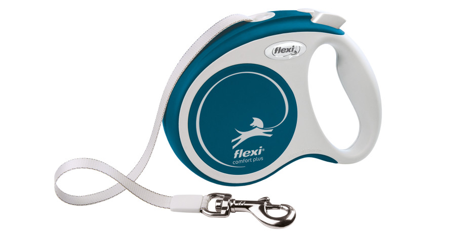 Mit der „Comfort Plus“ präsentiert Flexi auf der Interzoo eine neue Gehäuse­form, die sich durch eine optimierte Gewichtsverteilung, angenehmes Auslaufverhalten sowie höheren Tragekomfort auszeichnet. Erhältlich in vier Größen und sieben Farbvarianten.