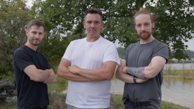 In zehn Folgen werden die drei Aquascaper Jurijs Jutjajevs, Adrie Baumann und Tobias Gawrisch (von links) ihr Können unter Beweis stellen.