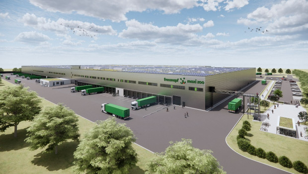 Der Logistikstandort mit einer 72.000 m² großen Fläche soll im Sommer 2025 in Betrieb gehen.