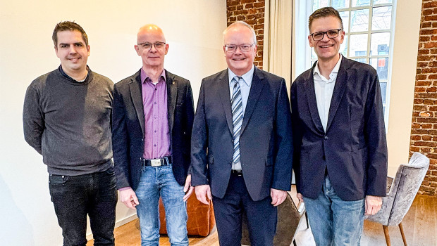 Der neue Aufsichtsrat der egesa-zookauf eG: Frank Heerdt (Vorsitzender, 2. v. r.), Nicolas Falkenberg (l.), Christoph Rosemeyer und Stephan Schlüter (r.).