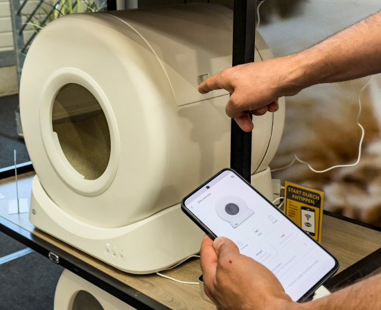 Im Fokus stand unter anderem die neue, smarte Katzentoilette mit App-Bedienung. Im Fokus stand unter anderem die neue, smarte Katzentoilette mit App-Bedienung.