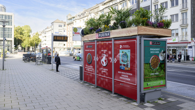 Wall Decaux zeigt deutschlandweit die klimaoptimierte Kampagne für die erste CO2-reduzierte Katzennahrung von Nestlé Purina.