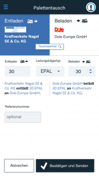 Mit einer mobilen Anwendung sollen die Projekt-Teilnehmer den Palettentausch mit nur wenigen Klicks erfassen, bestätigen und dokumentieren können.