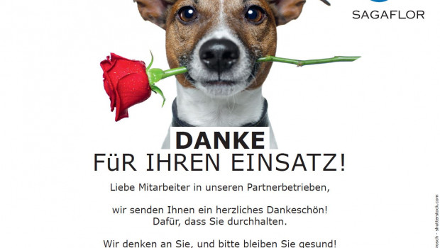 Die Sagaflor schickt den Mitarbeitern in den Heimtiermärkten ein großes Dankeschön.