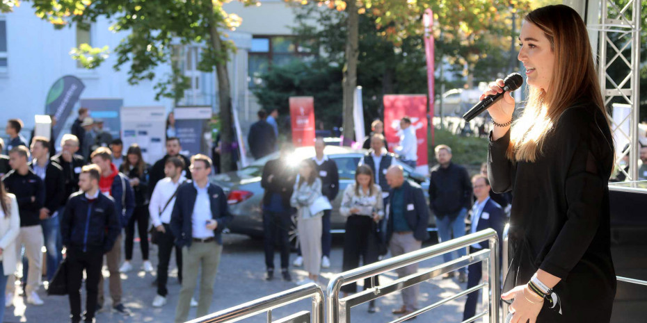 Zukunftstüftler-Kongress Karlsruhe, Moderatorin Hannah Boomgaarden
