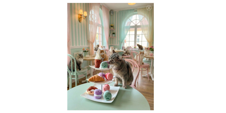 Trendwelten wie das „Katzencafé“ verbinden spielerische Elemente mit modernen Formen und Farben.