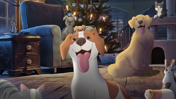 Im Fressnapf-Animationsfilm warten Hund, Katze & Co. auf den Weihnachtsmann.