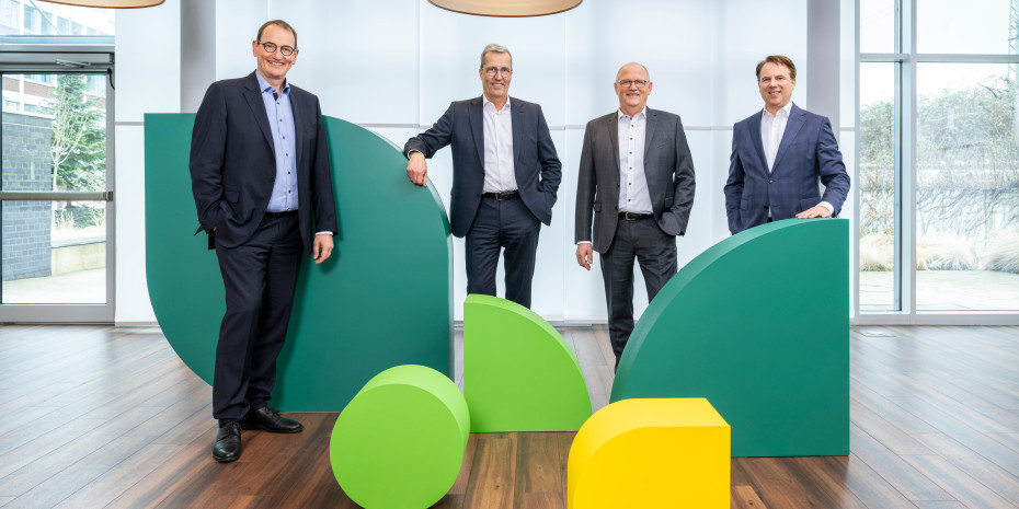 Von links: Jörg Sudhoff (Vorstandsmitglied), Dr. Dirk Köckler (Vorstandsvorsitzender), Hermann Hesseler (Finanzvorstand) und Jan Heinecke (Vorstandsmitglied)