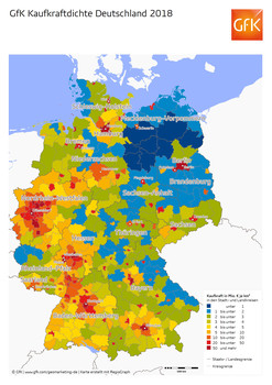 Eine hohe Kaufkraft ist jeweils in den Ballungsräumen festzustellen. Eine hohe Kaufkraft ist jeweils in den Ballungsräumen festzustellen.