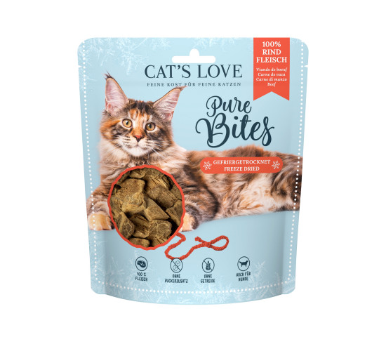 Die „Cat’s Love“-Snacks werden in fünf Geschmacksrichtungen angeboten