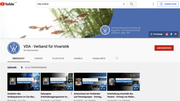 Für den VDA ist das Teilen und Verbreiten von vivaristischem Wissen eines der Kernanliegen, jetzt auch auf Youtube.