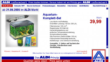 Ein Aquarium bei Aldi