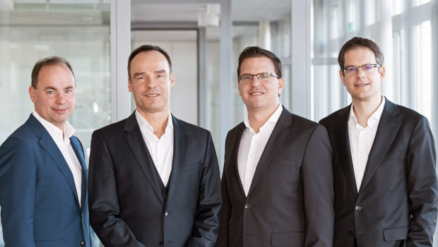 Der Vorstand von Zooplus: (von links) Dr. Mischa Ritter, Dr. Cornelius Patt, Florian Welz und Andreas Grandinger.
