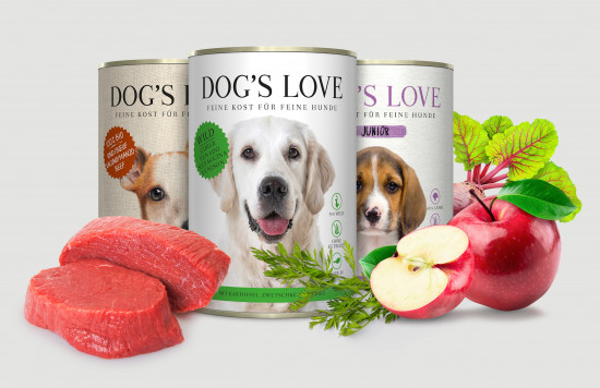 Mit „Dog’s Love“ wird feine Kost für Hunde angeboten.