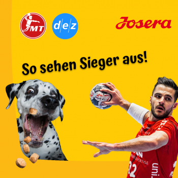 Handballstars und Hunde kamen auf Einladung von Josera zum Fotoshooting zusammen.