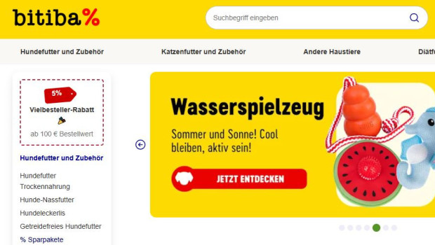 Mit einem Wert von 2,35 erzielte der Onlinehändler Bitiba innerhalb der Heimtierbranche den besten Wert. 