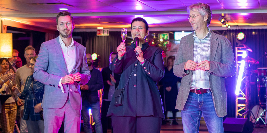 Egesa-Chefin Birgit Zelter-Dähnrich eröffnete den Abend zusammen mit Fabian Arthur Farkas (links) und Rolf Genz.