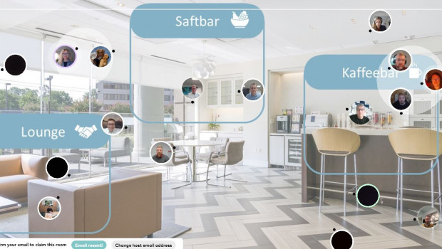 Im digitalen Meetingraum finden zahlreiche Gespräche und aktives Networking statt.