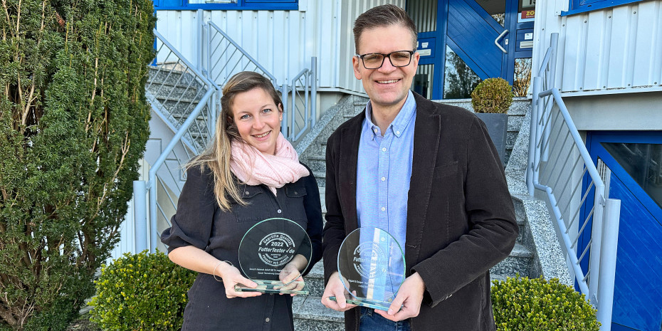 Durch die Preisverleihung führten die beiden Futtertester-Geschäftsführer Katharina Siebel und  Stephan Schlüter.