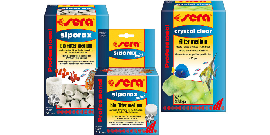 Das zeitlose Siporax als  Beispiel für ein modernes und effektives Filtermedium, in Kombination mit der innovativen Filterwatte Crytstal Clear.