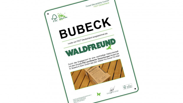 Für seine nachhaltigen Verpackungen wurde Bubeck nun als Waldfreund ausgezeichnet.