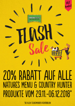 Mit einem Flyer wird die Flash-Sale-Aktion begleitet.
