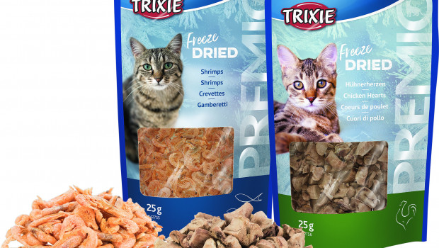 Snacks, Trixie, Premio Freeze Dried gefriergetrocknete Mini-Shrimps, Premio Freeze Dried Hühnerherz