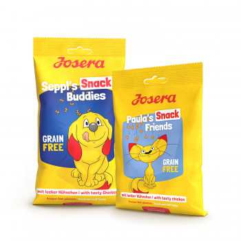 Josera, Snacks für Hunde und Katzen, Seppl’s Snack Buddies, Paula’s Snack Friends