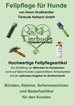 Die Tierbude Nalbach hat einen eigenen Fellpflegekatalog herausgebracht.