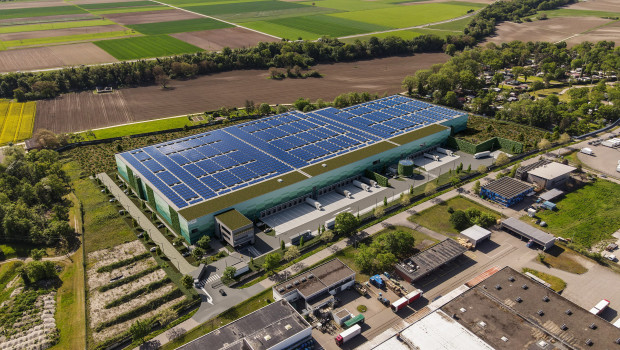 So soll das Logistikzentrum aus der Luft aussehen.